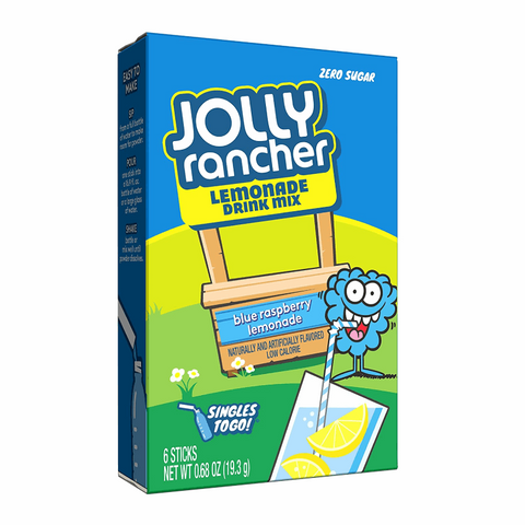 Jolly Rancher Singles To Go Lemonade Drink Mix 6 Pack - Blue Raspberry Lemonade