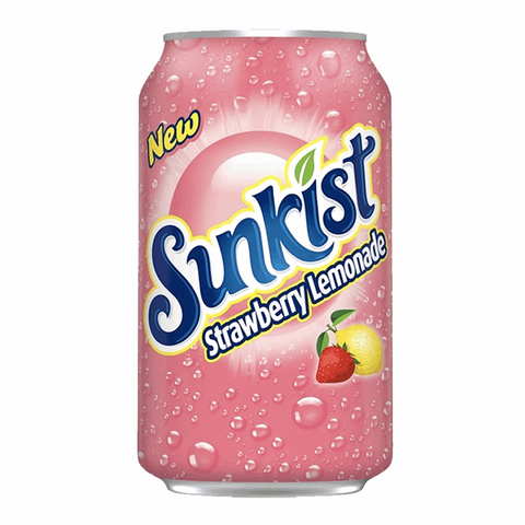Sunkist Strawberry Lemonade Soda Drink 355ml